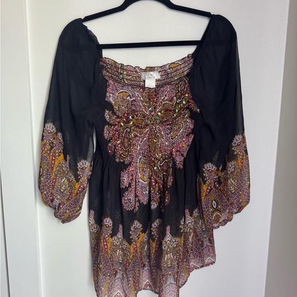 Bohemian Black Paisley luxe NYX Design top - Picture 1 of 6
